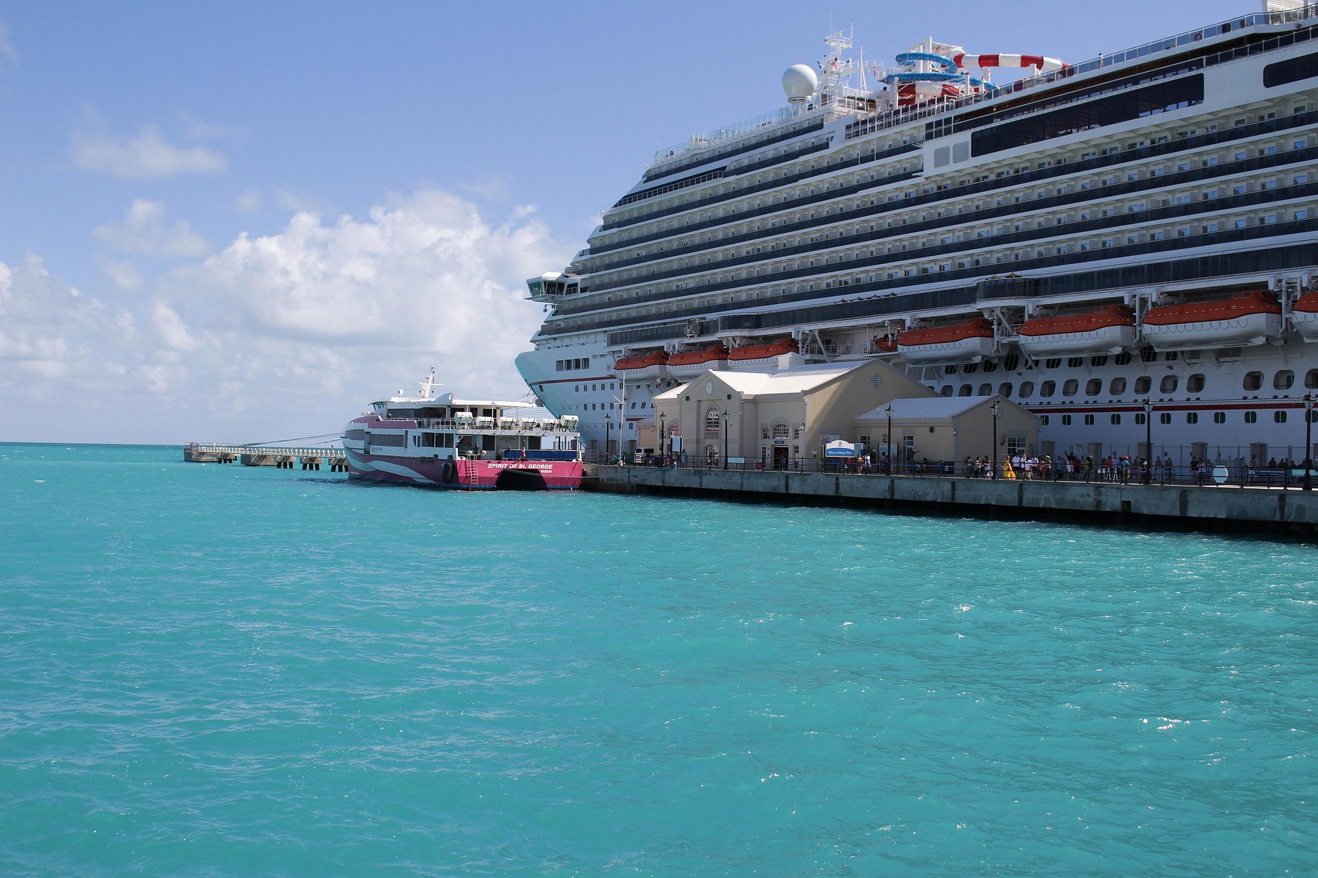 Cruise ship docked in St. Georges